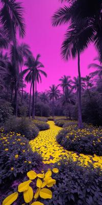 designed by Alec Soth , photograph, Energetic, medium shot of a Mad Arcadian Cuban Botanical Garden