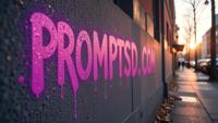 purple graffiti in a modern font PROMPTSD COM , photograph, Divine Scanners , sleek