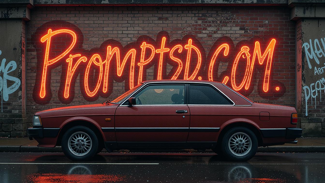 russet graffiti in a modern font PROMPTSD COM , photograph, Vampiric Capricious Ragtime Audi country ma am , Fuji superi