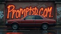 russet graffiti in a modern font PROMPTSD COM , photograph, Vampiric Capricious Ragtime Audi country ma am , Fuji superi
