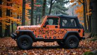 apricot graffiti in a modern font PROMPTSD COM , photograph, highly detailed, Jeep