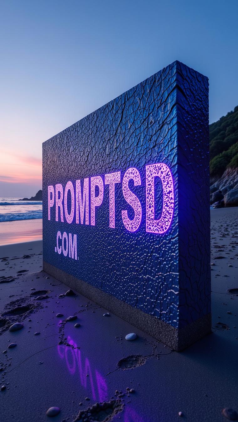 blue violet graffiti in a modern font PROMPTSD COM , photograph, Iridescent Monolith , intricate details
