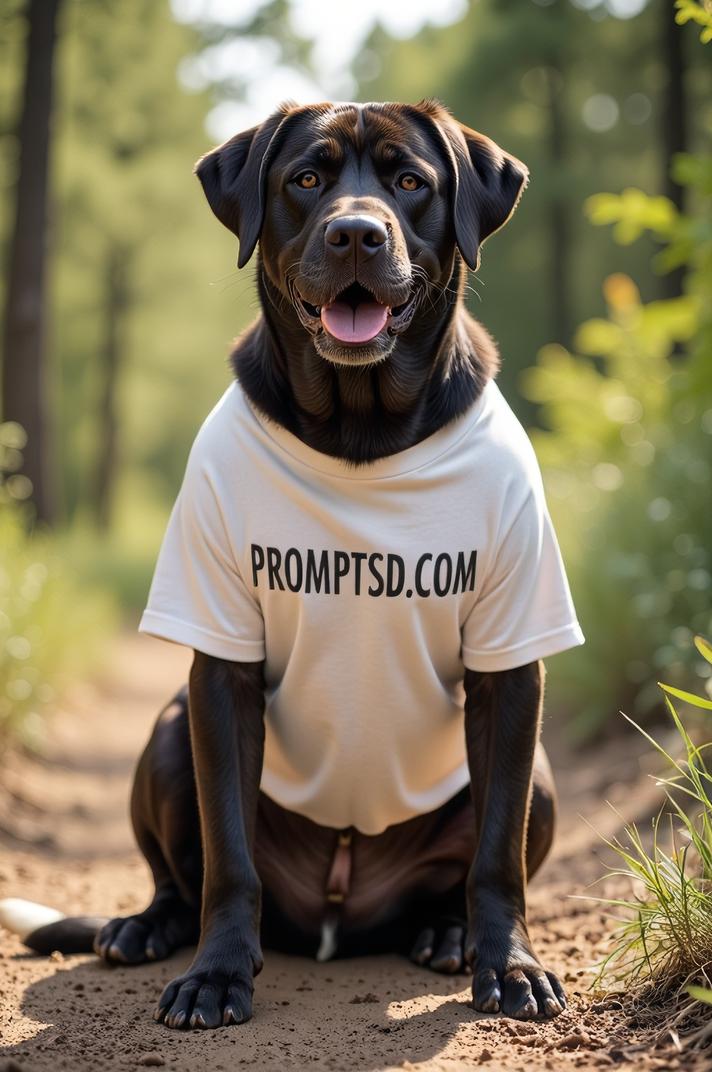amateur photo a glad Neapolitan Mastiff, in navajo white t shirt on the T shirt there is a beautiful inscription in a modern font PROMPTSD COM , at adventure school, summer