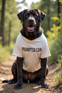 amateur photo a glad Neapolitan Mastiff, in navajo white t shirt on the T shirt there is a beautiful inscription in a modern font PROMPTSD COM , at adventure school, summer