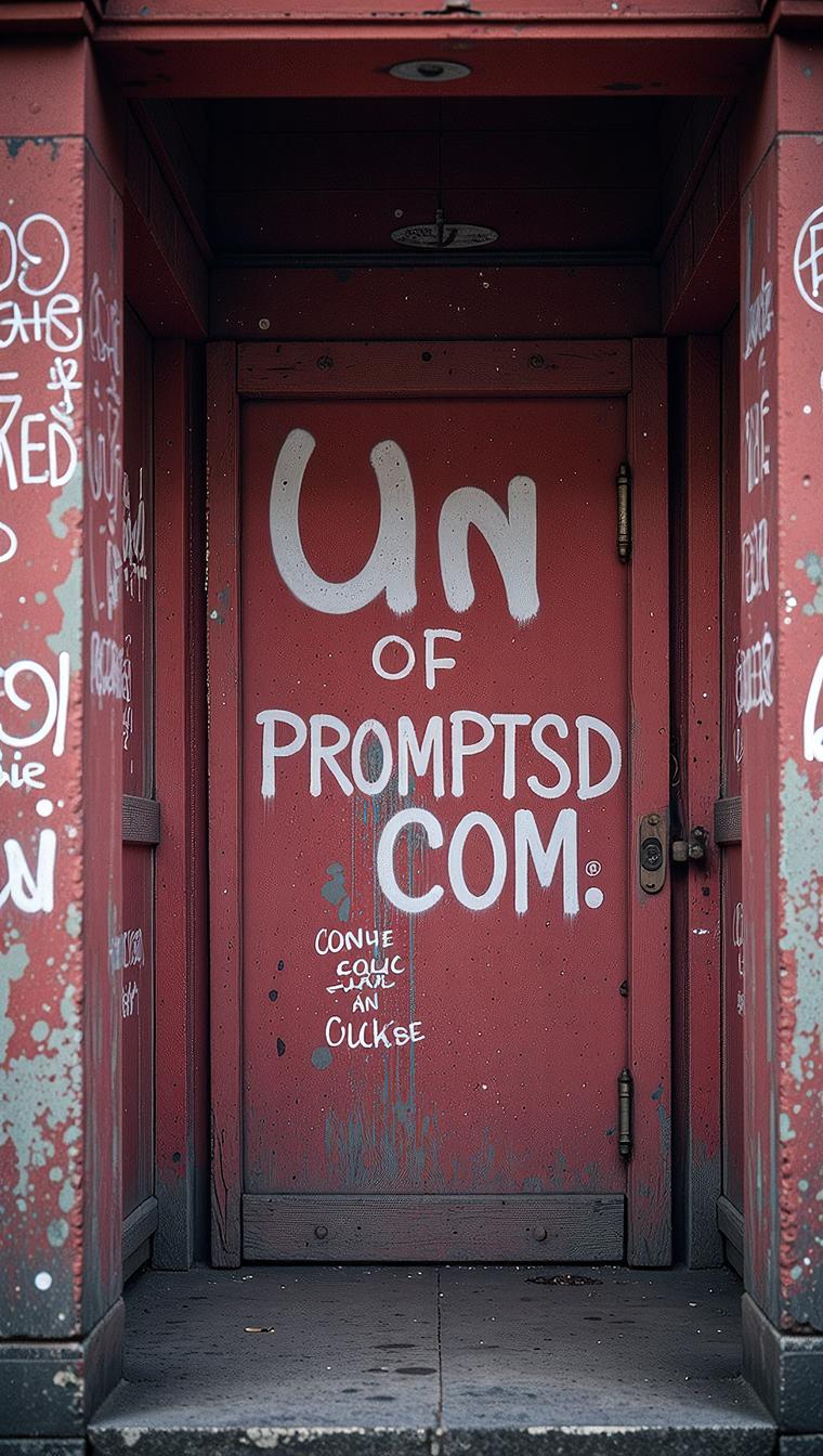 vermilion graffiti in a modern font PROMPTSD COM , photograph, Temple , it is anthropomorphic