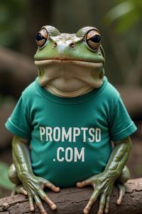 amateur photo a sad Gray Tree Frog, in malachite t shirt on the T shirt there is a beautiful inscription in a modern font PROMPTSD COM , at zoo, summer