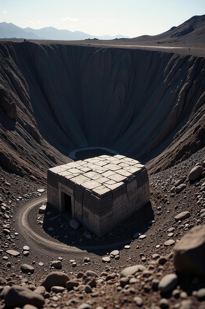 photograph, landscape of a The Rosetta Stone Beijing , Lively, lava pit