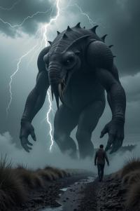 photograph, Lotleth Giant , glamourous and Sad, Thunderstorm