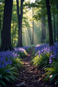 photograph, Bluebell wood, glittering, Horrid I want to break free