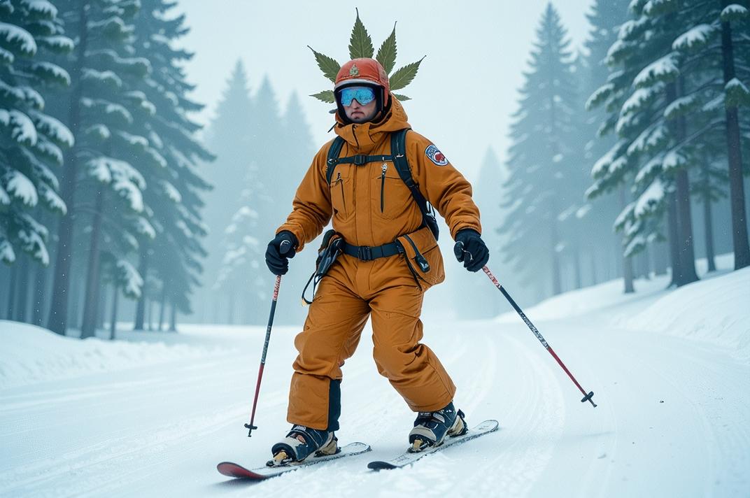 photograph, dressed in Impressive Ski pants, Leaf Insect Command Sergeant Major, Stylish