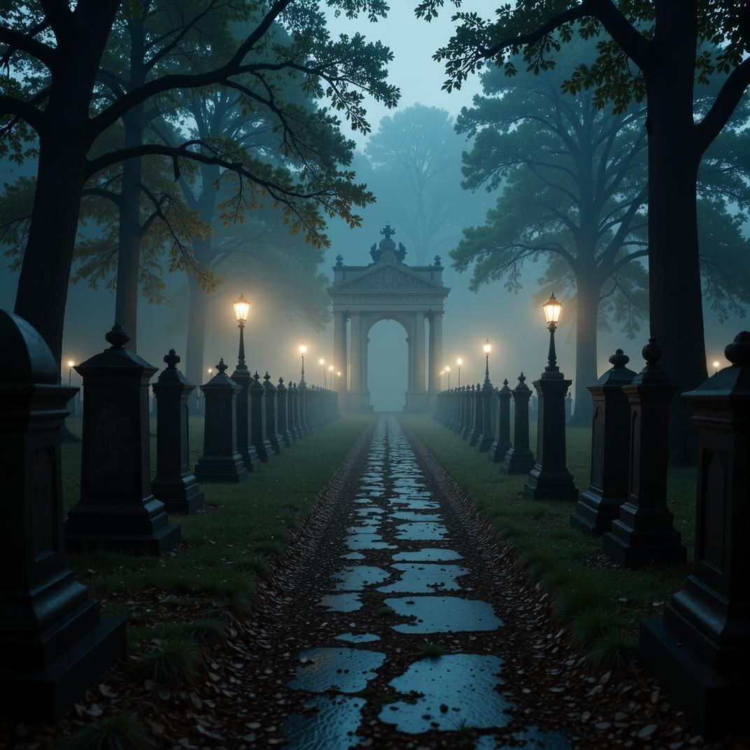 photograph, Cemetery Illuminator , Sickening and Hideous, Foggy