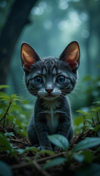 photograph, Pabu , very Overgrown, Chibi background