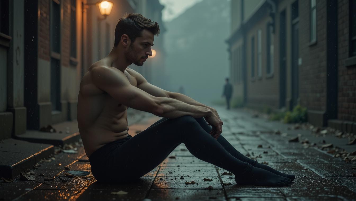photograph, stylized, higher class Guy Vicar, in Dance tights