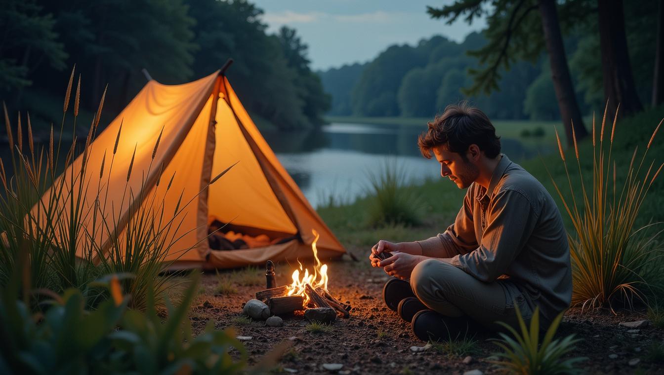 photograph, Broken Guy , Camping, dressed in Knickerbocker