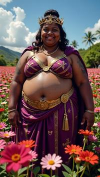 stylized by Jim Lee, photograph, obese Fijian Female Beholder of Terror , Pure and Injured