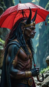 photograph, behance, Evil Male Sphinx , his hair is Colored and styled as Shag