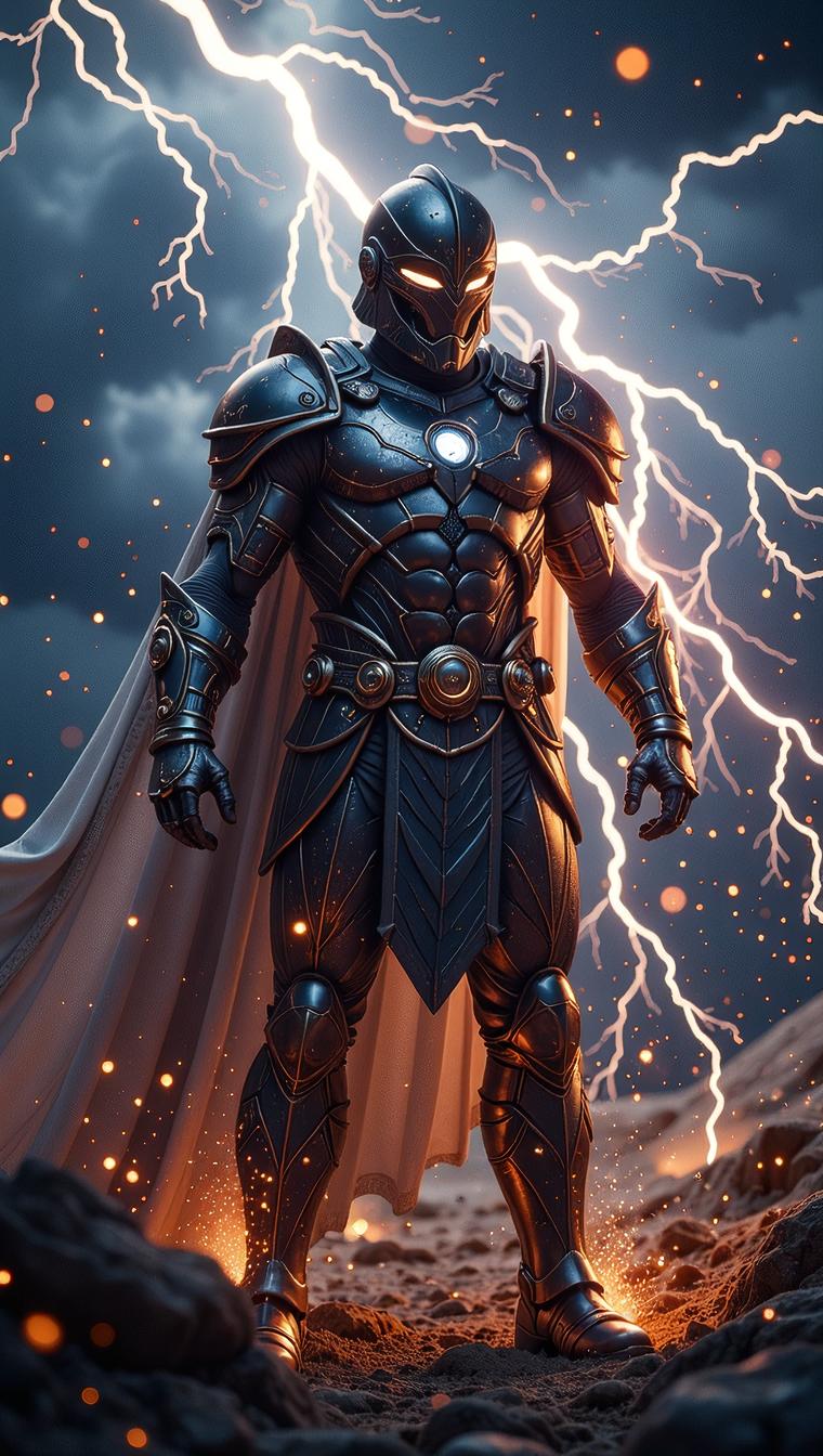 photograph, Male Borg Paladin, the Male is Thundering and Glittering, Hurricane
