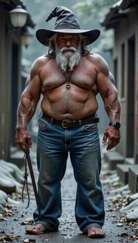 art by Joseph Clement Coll, photograph, Wonderful year old ripped Cuban Male Frost giant Elder,