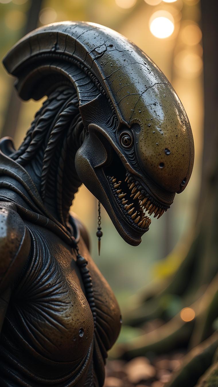 by Art Frahm, photograph, Gigantic Female Xenomorph Archangel , shallow depth of field