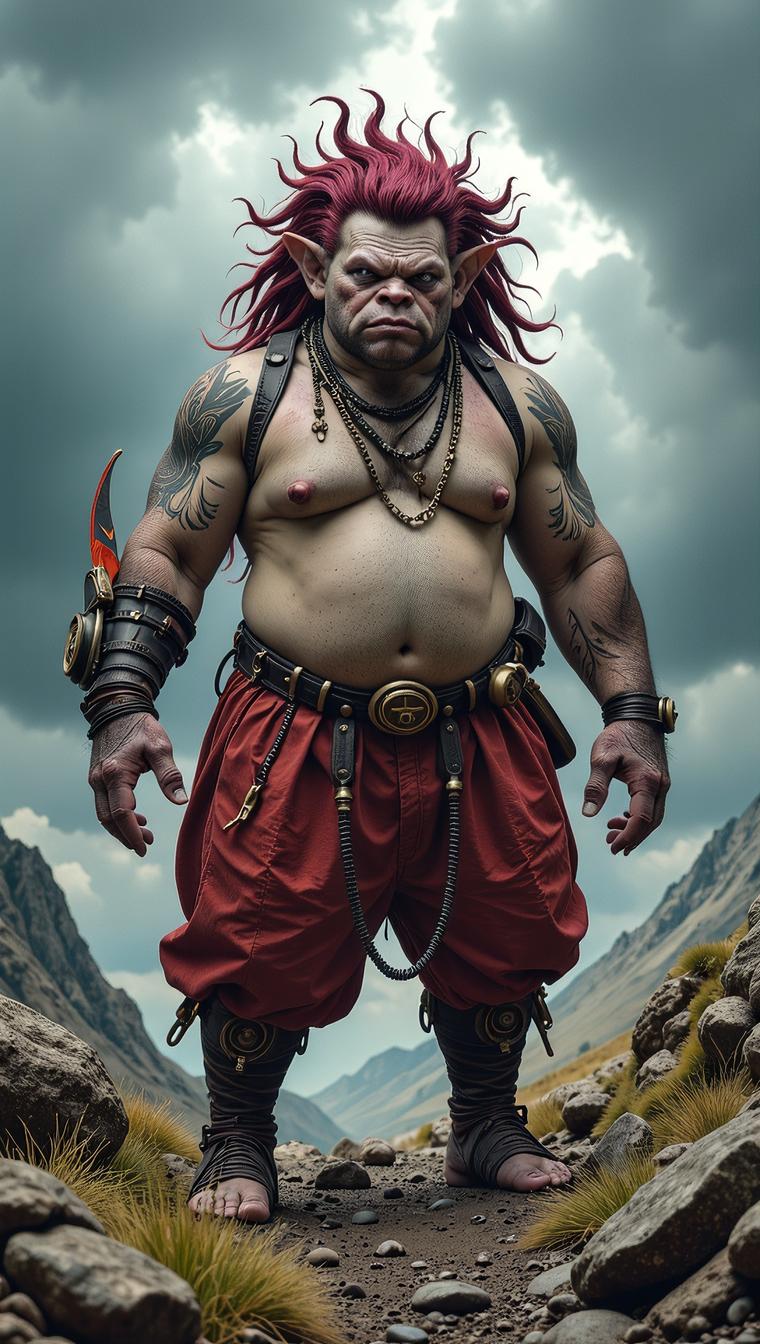 designed by Sana Takeda, photograph, Gruesome plump Male Troll , Mage slayer
