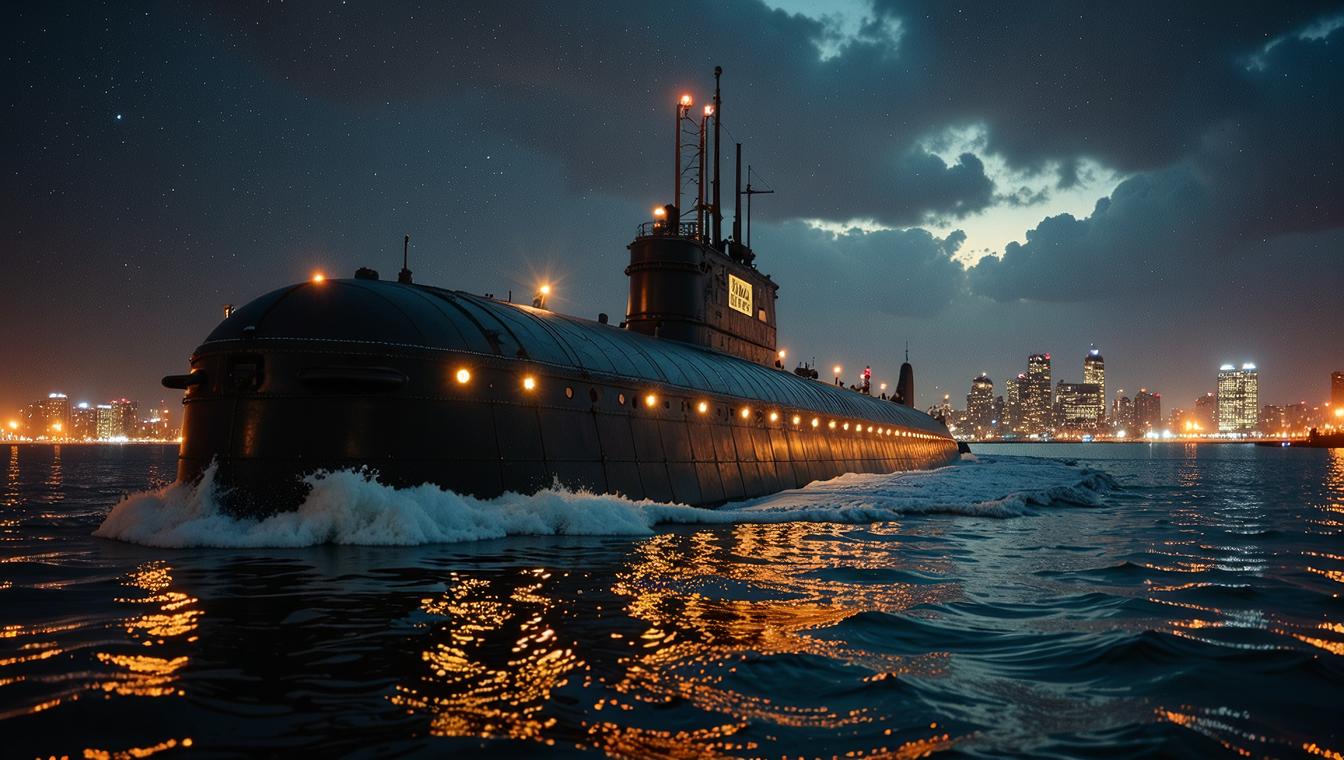 photograph, Discouraged Symmetrical Nuclear submarine of Miracles, art by Anton Otto Fischer, Energetic
