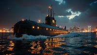 photograph, Discouraged Symmetrical Nuclear submarine of Miracles, art by Anton Otto Fischer, Energetic