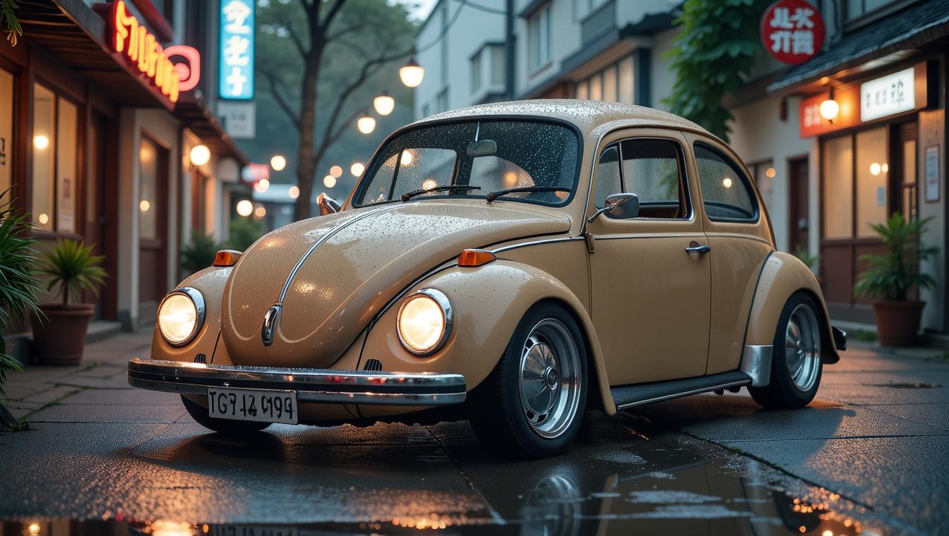 photograph, intricate details, wide angle of a S Volkswagen, inventive
