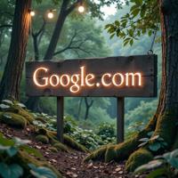 Amazing GOOGLE COM sign, art by Sergei Eisenstein Takeshi Kitano , photograph, intricate background