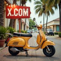 Amazing X COM sign, photograph, Homeric Water scooter, Exotic