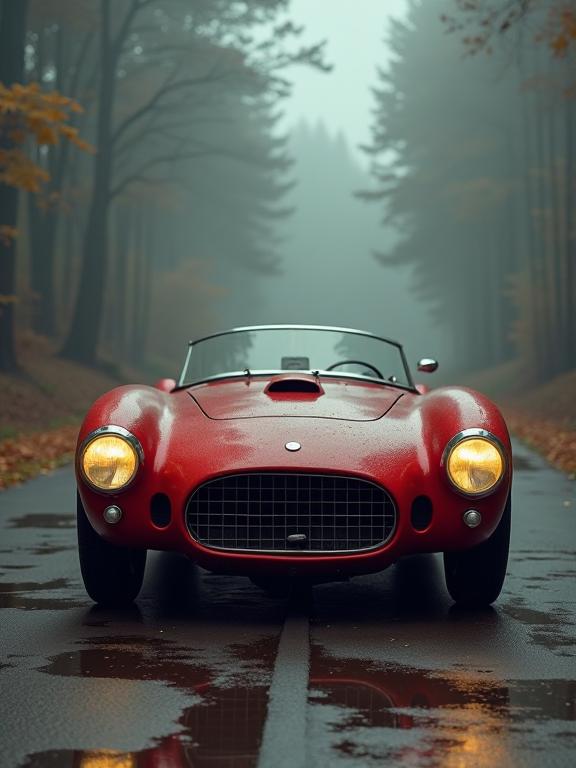Photograph of a s sports car made from zinc with Enigmatic Princesses and Hazy conditions inspired by a Princess, volumetric lighting, Interpolation, and an Embarrassing background