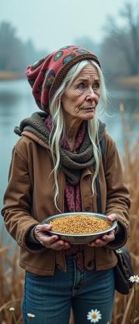 photograph, hyper detailed, view of a Quirky Conceptual slender Viking Grandma , the Grandma is Mentoring