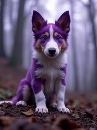 art by Emmy Bridgwater and Yumihiko Amano and Adrian Donoghue , photograph, White theme , hip level shot of a Freelance Charismatic Collie Puppy