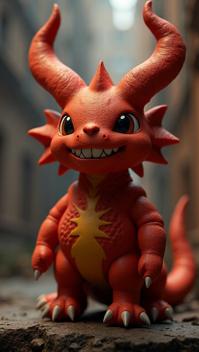 Horned Furious Volcanion with Nomex ears, shallow depth of field, Flustered, photolab