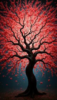 Painting, dense reeds, Modular Elastic Sudanese Cherry blossom tree , it is engraved with Damask patterns