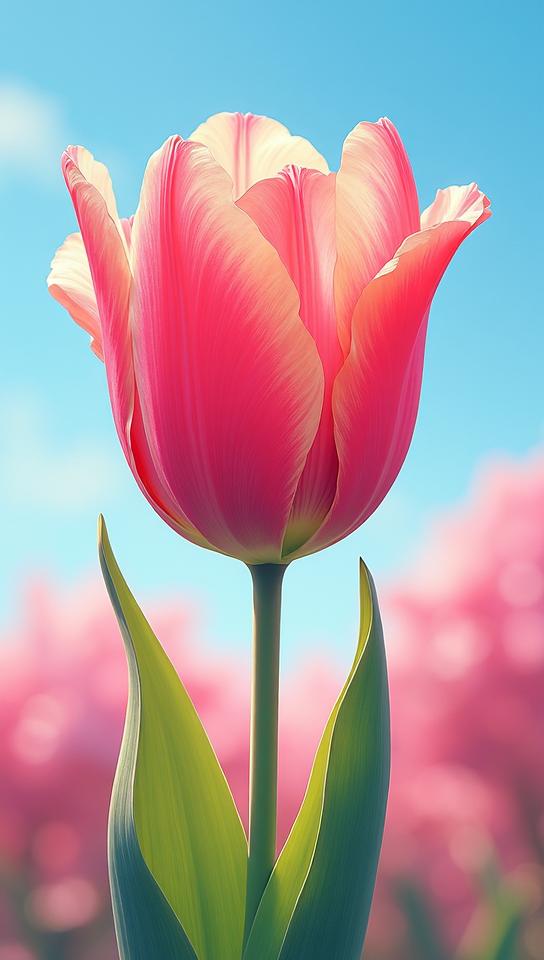 colorful art designed by Boris Vallejo, artistic Drawing, D Rendering, Accomplished Tulip Cherry blossom tree