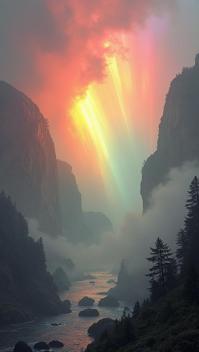 fantasy art by John Avon Andrew Boog Faithfull , Comfortable The symphony of rainbows, a chorus of colors, celebrating the diversity of the human spirit