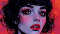 art by Steve Ditko, Sam Bosma, Portrait, close up of a Persian Scottish Mother
