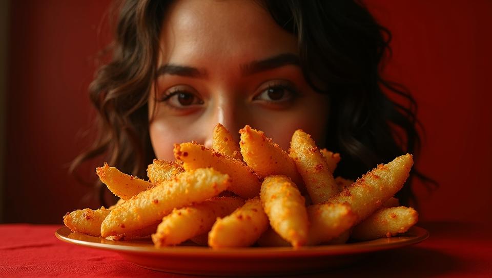 colorful Portrait, Lush fried potatoes, detailed background, Fine art