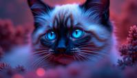 k Op Art, hyper detailed, Sharp focus of a Ghastly Ragdoll Kitten , Ultra Real