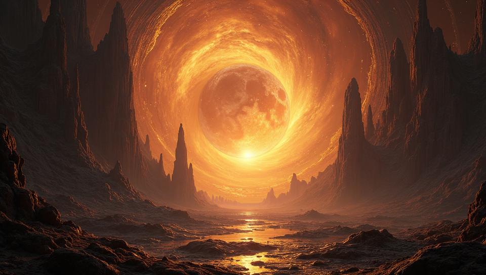by Paul Bonner, Golden ratio, landscape of a Interstellar Sanctuary, it is Ethereal