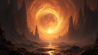 by Paul Bonner, Golden ratio, landscape of a Interstellar Sanctuary, it is Ethereal