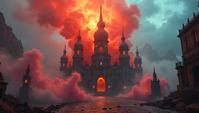 the Anomaly of Building, colorful smoke, insane details, steampunk details