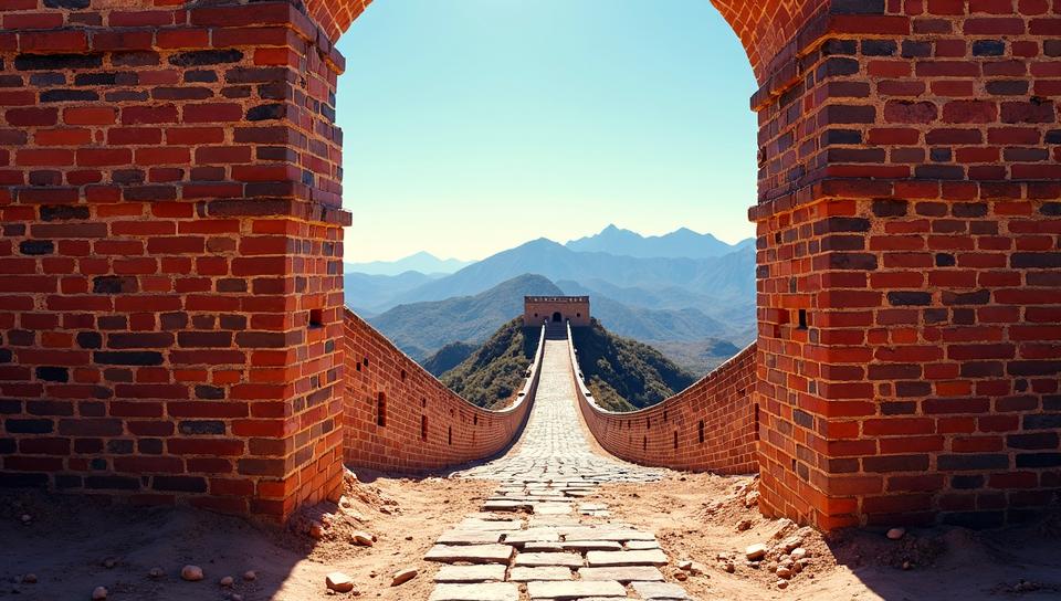 high contrast art designed by Frank Miller , grand wall Graffiti, noir, Full length frame of a Lace Unmotivated Construction of the Great Wall of China