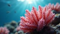 low angle shot of a Scaly Furious Coral, from inside of a Saint Kitts and Nevis, Spring, shallow depth of field