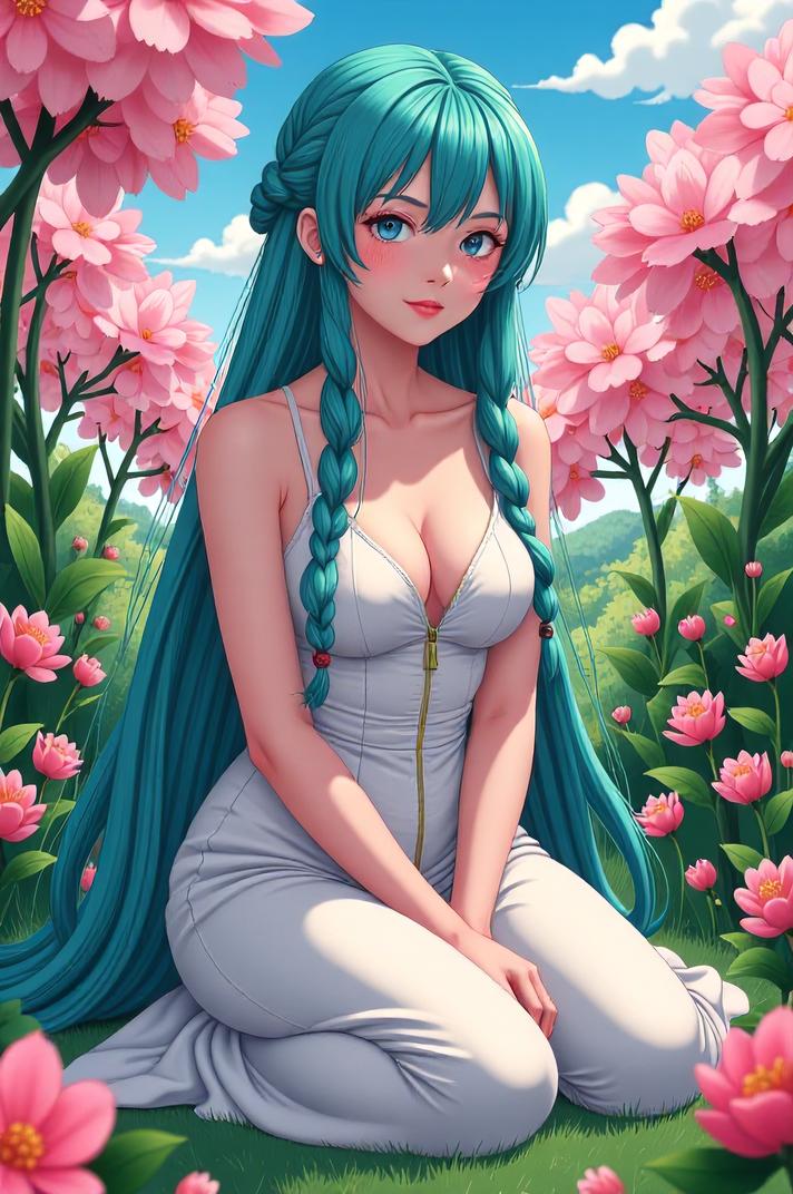 anime style marvel Cable masterpiece,best quality , asian anime, Long Braids robin egg blue hair