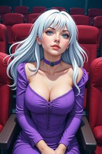anime style masterpiece,best quality , Rachel titanium white hair, summer