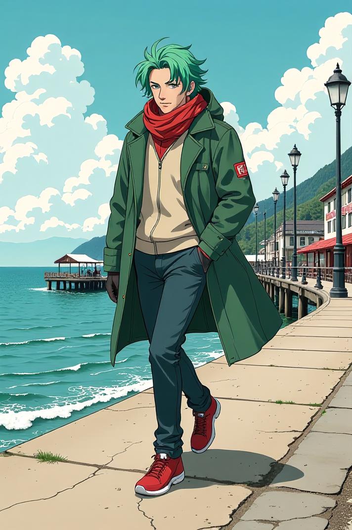 asian anime style marvel Xorn masterpiece,best quality , asian anime, Right Parting mint green hair