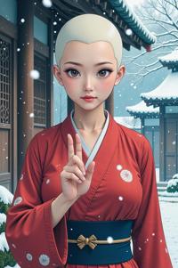 asian anime style marvel Storm masterpiece,best quality , asian anime, Bald seashell hair