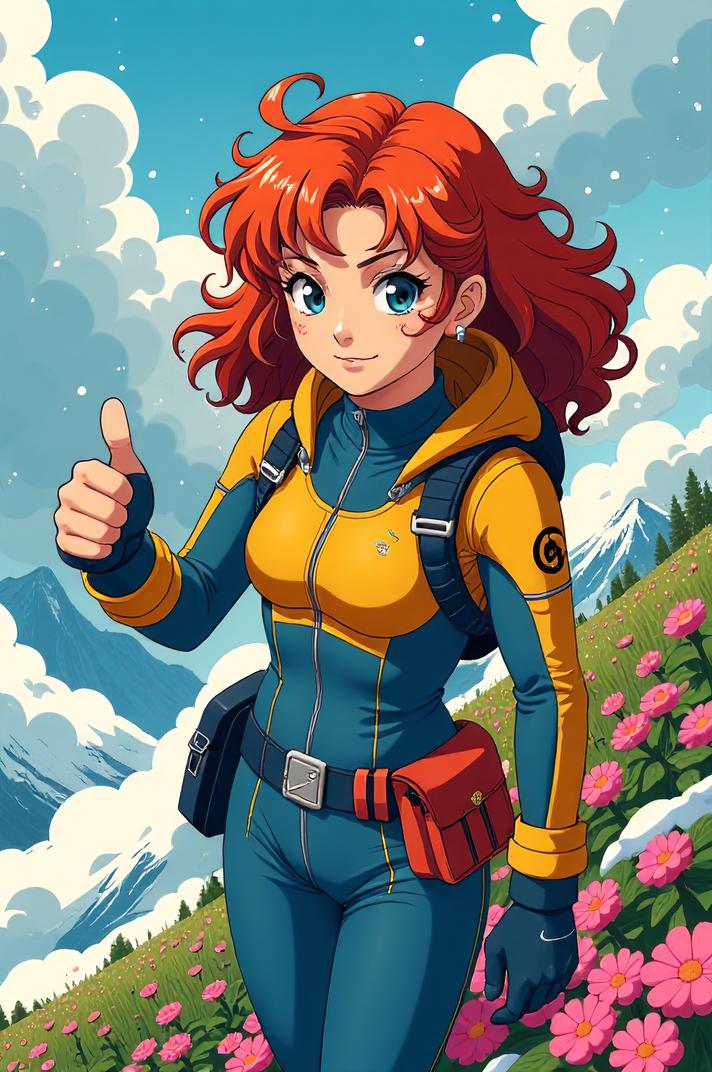 anime style marvel Thunderstrike masterpiece,best quality , asian anime, Lob Curly salmon hair