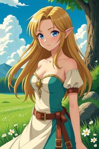 anime style masterpiece,best quality , Over Left Eye gold hair, summer